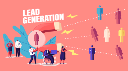A graphic illustrating lead generation and conversion rate optimization