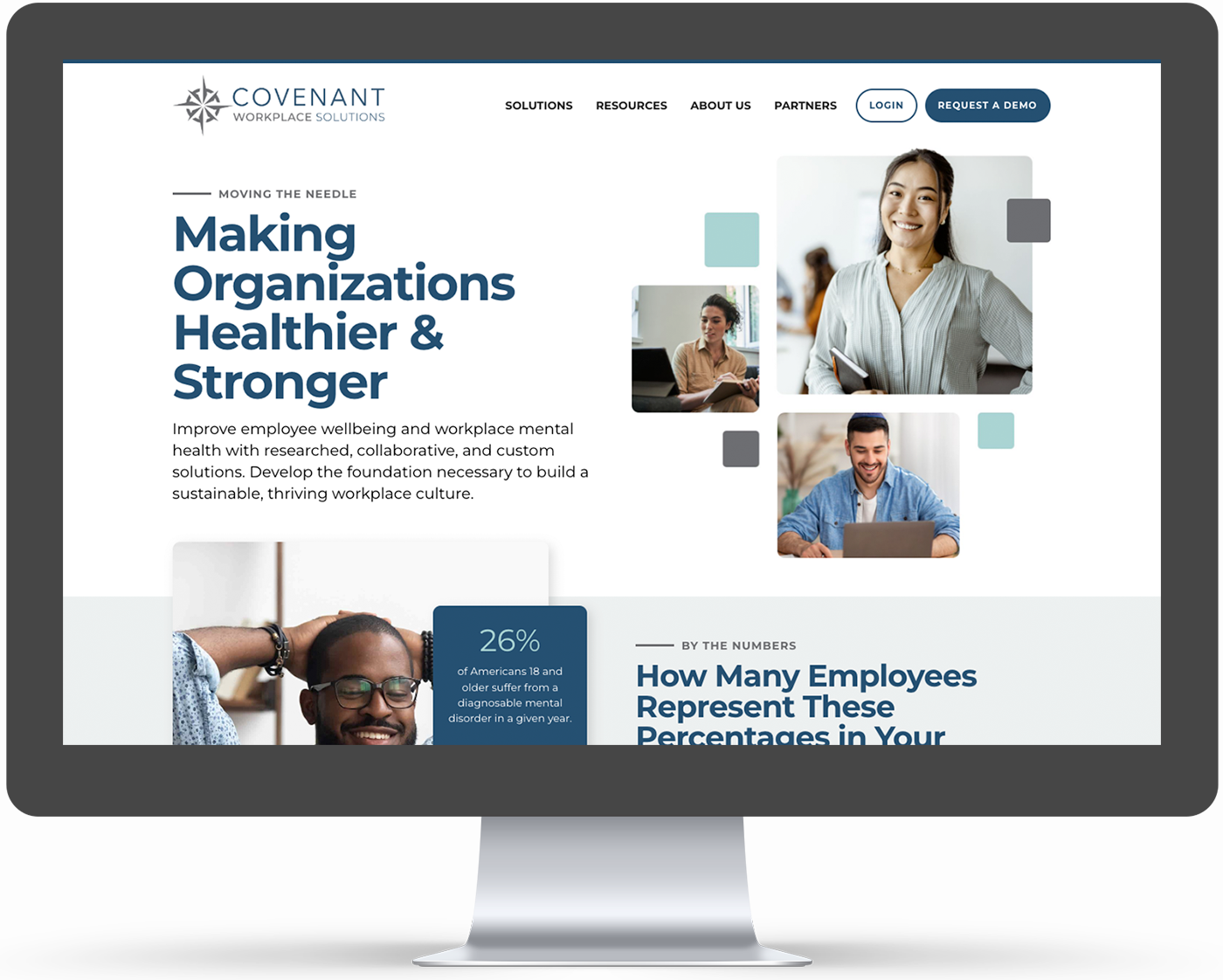 the Covenant Workplace Solutions website, shown on a desktop computer