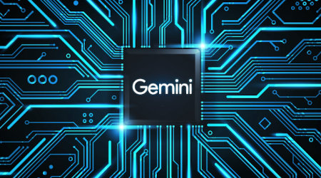 Gemini logo with electric currents surrounding it.