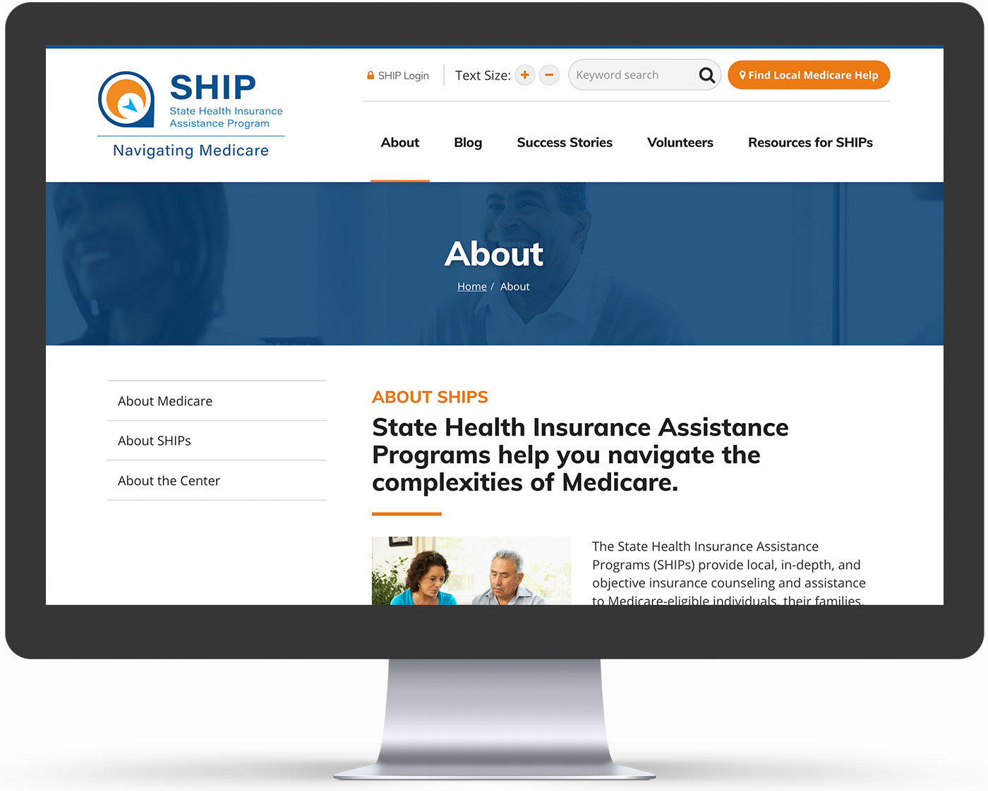 Screenshots of the SHIP website, designed by Informatics